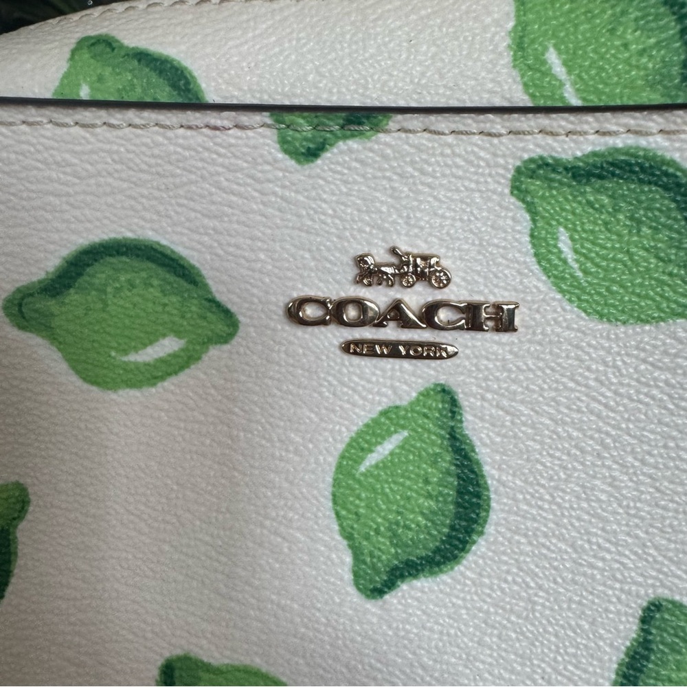 Coach White and Green Lime Crossbody Camera Style Bag - Picture 6 of 16